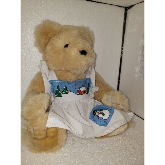 Carlton Cards Teddy Bear Plush 12 Inch Christmas Apron Collectible Toy EUC - Picture 1 of 6